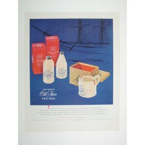 Old Spice Scent For Men Shaving 1944 Vintage Advert Print Ad WWII Era